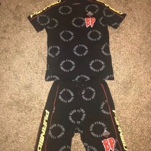 Black Pyramid Shorts and Shirt